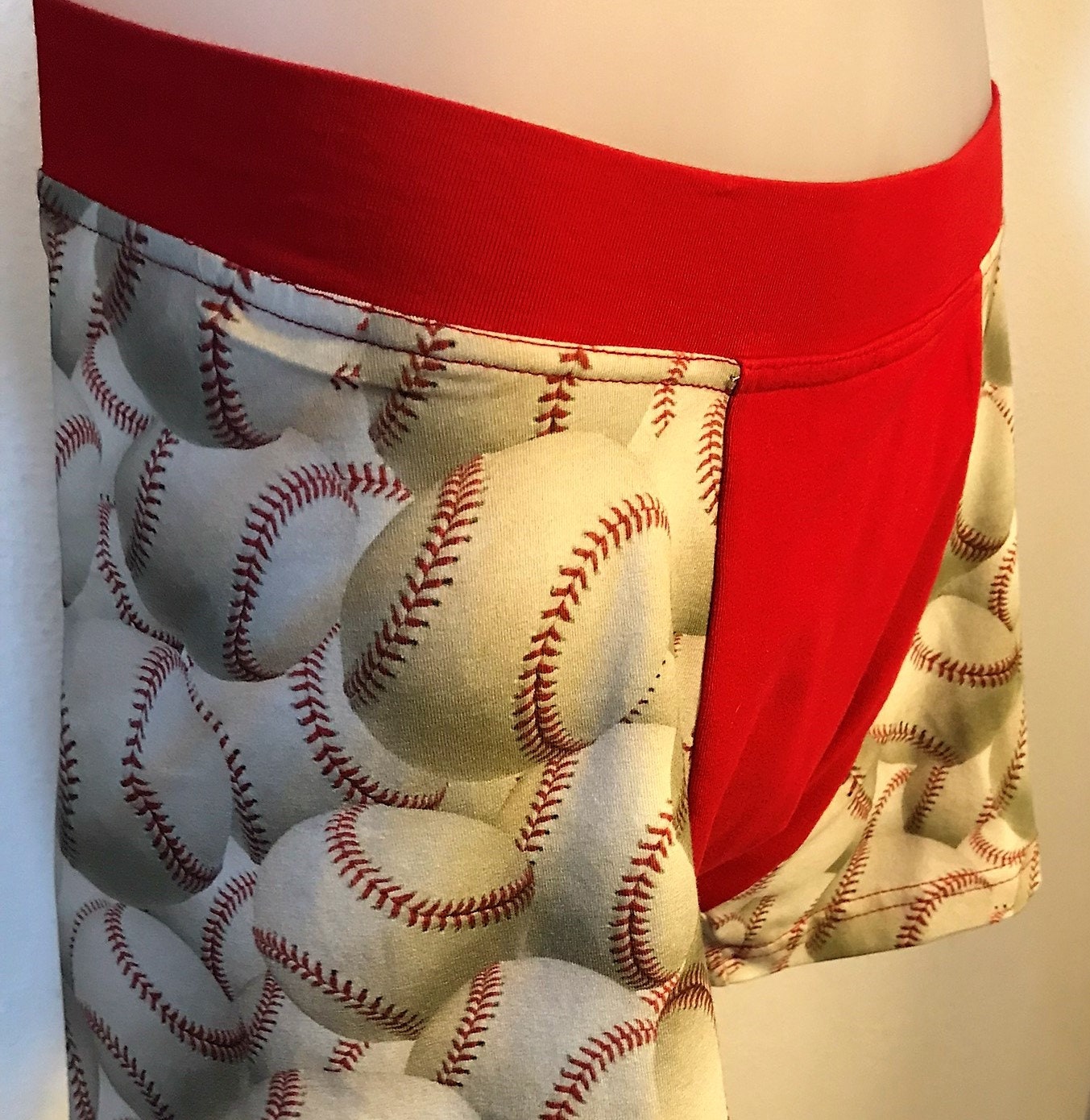 Mens Boxer Briefs Underwear Baseball Print 