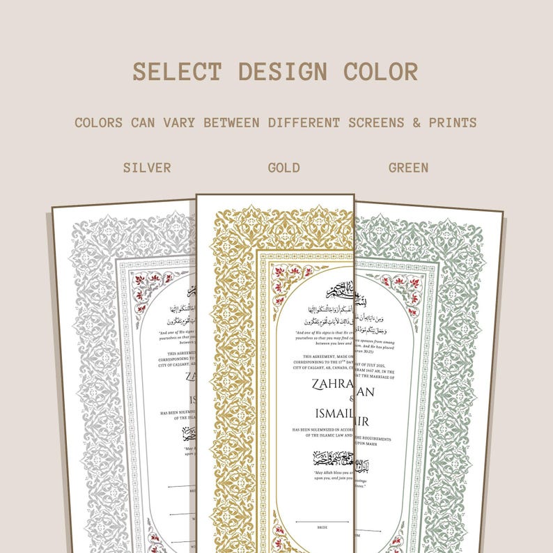 Custom Nikkah Contract Frame Nikkah Certificate Gold Islamic Wedding Certificate Muslim Wedding Gift Nikkah Feather Pen Katb Kitab Contract image 6