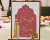 Mehndi Ceremony Welcome Sign Mehndi Welcome Wedding Sign Mendhi Sign Welcome Board Mehendi Decor Sign Dholki Welcome Poster Haldi Entrance