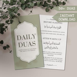 Cartes Dua quotidiennes Dua livret Carte de prière islamique Dua islamique Carte mémoire Dua coranique Duas Sunnah Imprimable Dua livre prière numérique Ramadan cadeau Eid