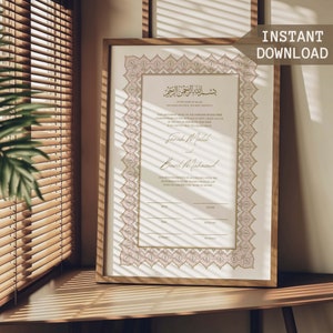 Editable Nikkah Contract Digital Template