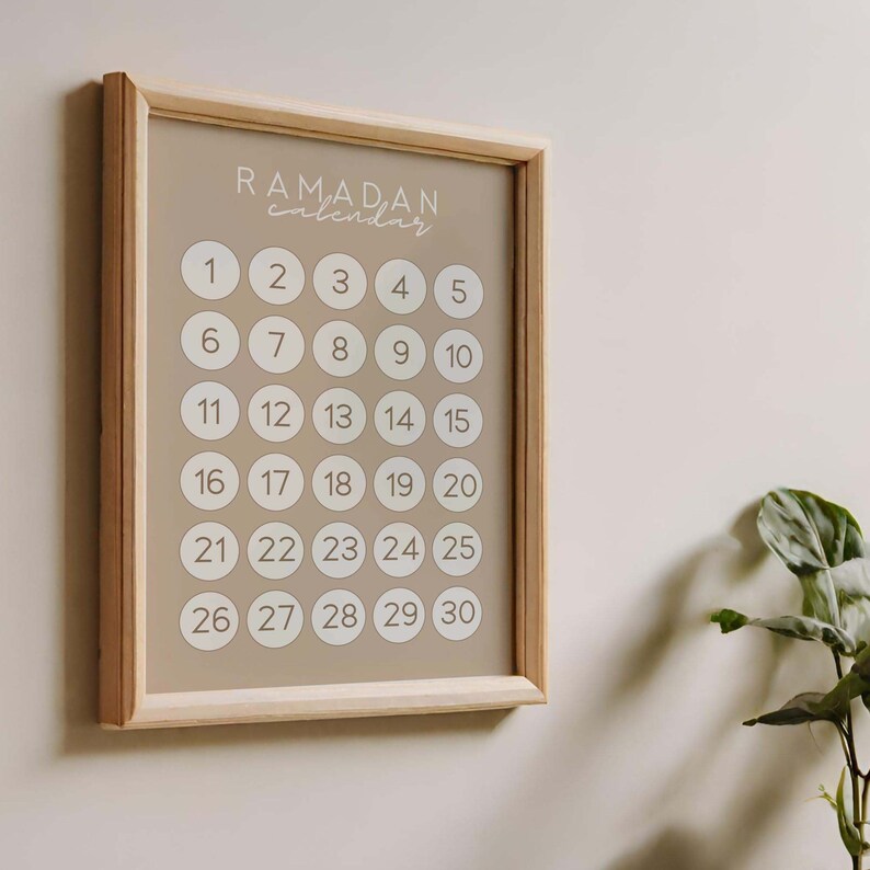 Ramadan Tracker Calendar Ramadan Decor Print Ramadan Calendar Countdown