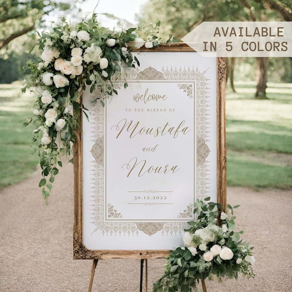 Custom Nikkah Welcome Sign Personalized Muslim Wedding Welcome Islamic Wedding Sign Nikkah Ceremony Sign Welcome Board Nikkah Decor Digital