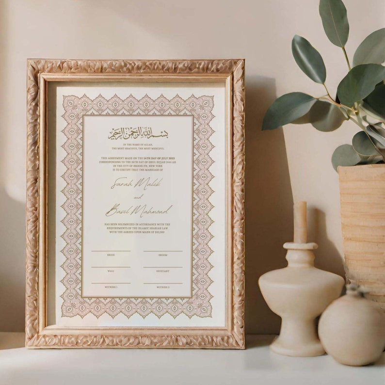 Template Islamic Wedding Contract Nikah Template