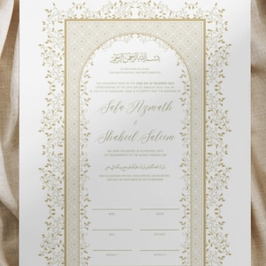 Islamic Marriage Contract Nikkah Certificate Digital Nikkah Contract