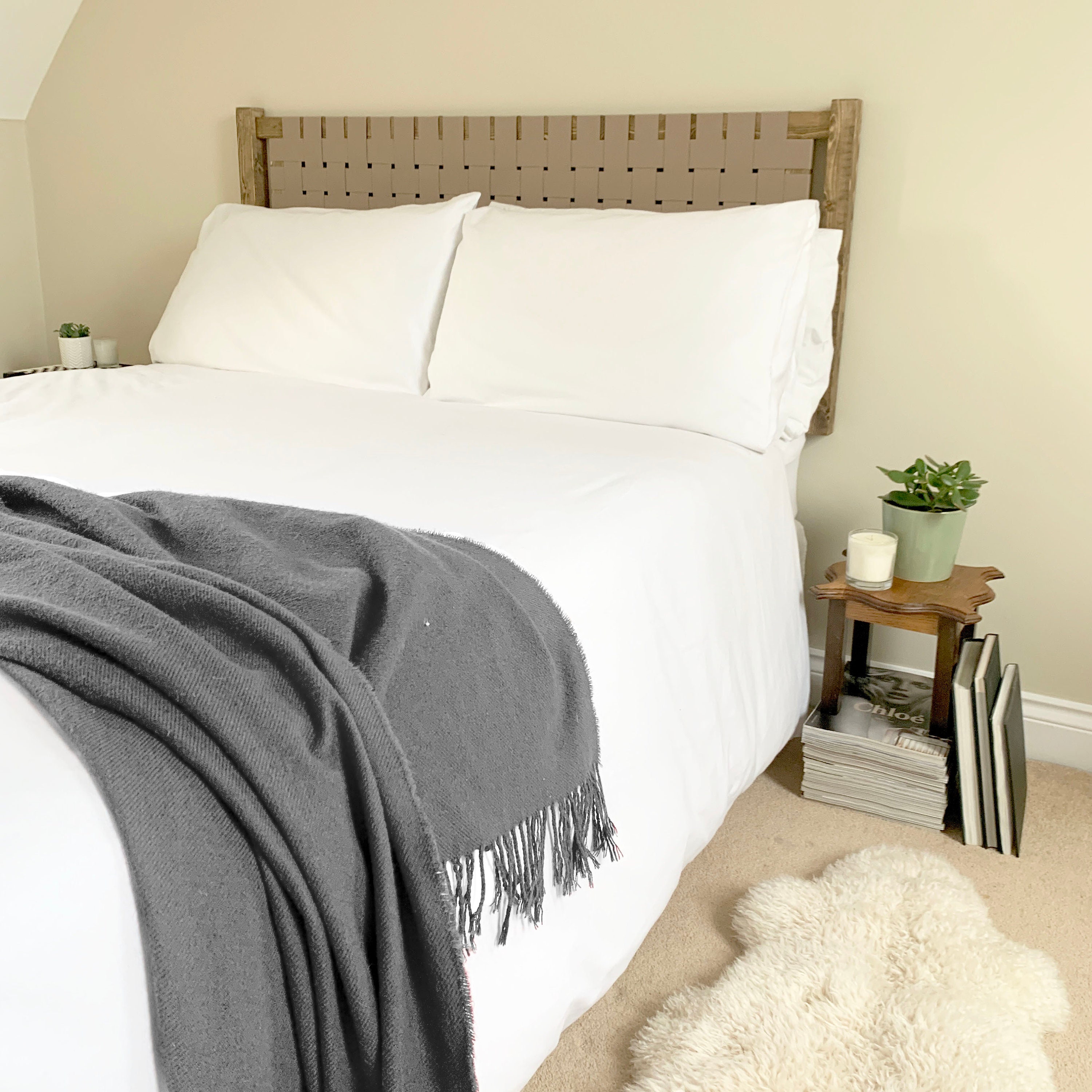 Homemade Faux Leather Woven Headboard Etsy Canada