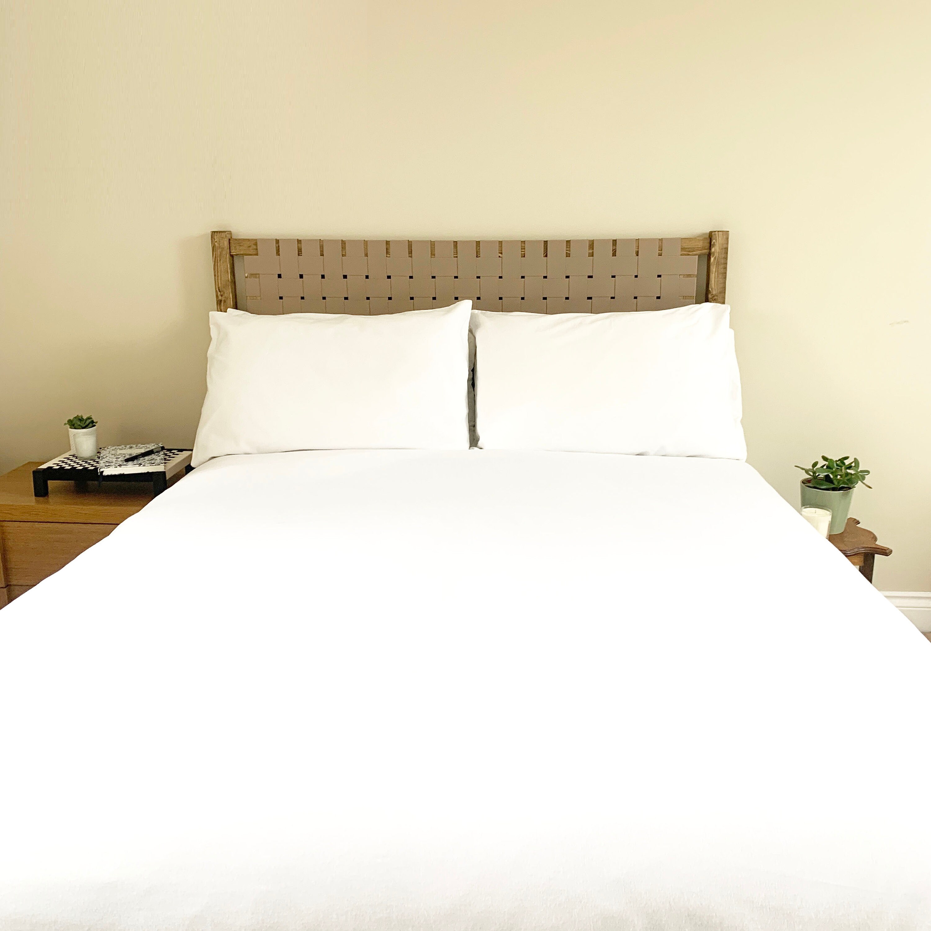 Homemade Faux Leather Woven Headboard Etsy Canada