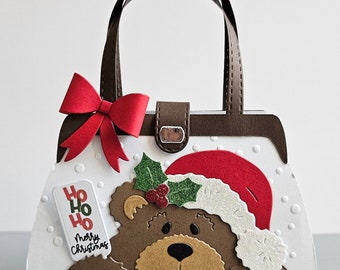 Handmade Christmas Paper purse gift bag/gift card holder. Holiday gift card holder.