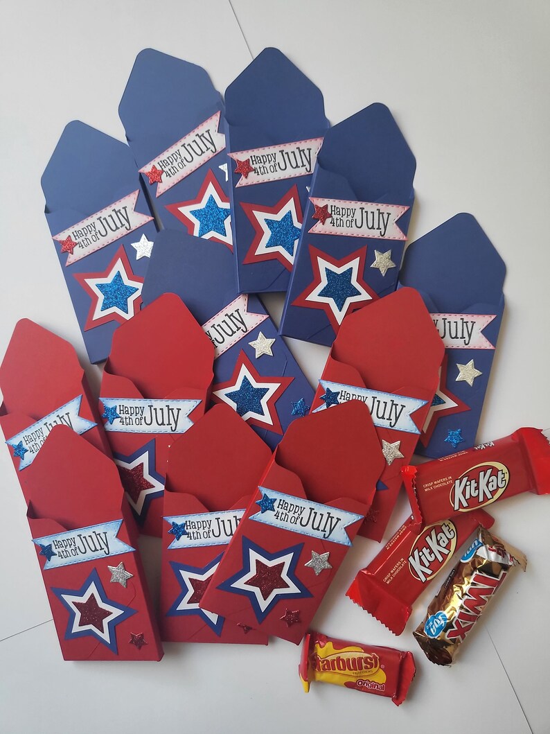 4th of July Snack Size Candy Bar Holders Treat Holders Party Etsy