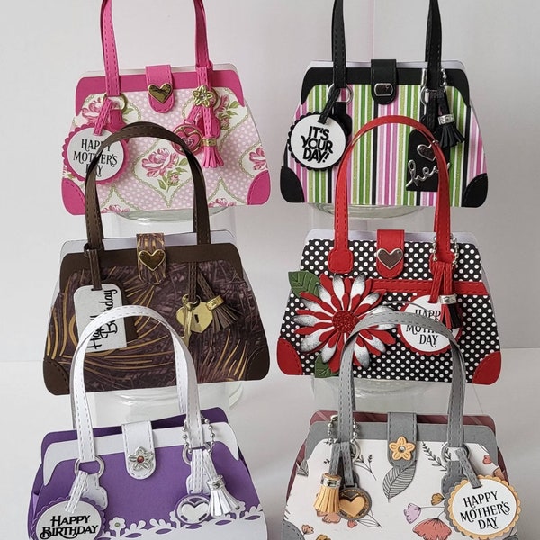 Handmade Paper purse gift bag/gift card holders. Birthday, Mother's Day, Valentine's Day, Anniversary, Bridal Shower