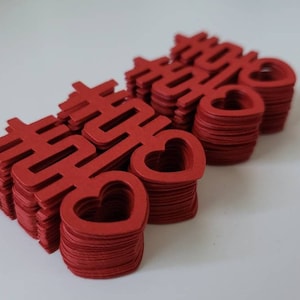 120Pcs. Chinese Wedding Double Happiness Symbol Paper Confetti