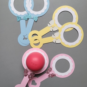12 Pcs. Baby Rattle EOS lip balm holders. Baby shower favor, party favor, OES lip balm holders, holder for lip balm. Baby Thank You Gifts.