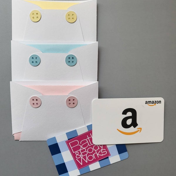 Diaper Gift Card Holder, Baby Gift Card Holder, Baby Shower Gift Card Holder - 5 designs to choose from.