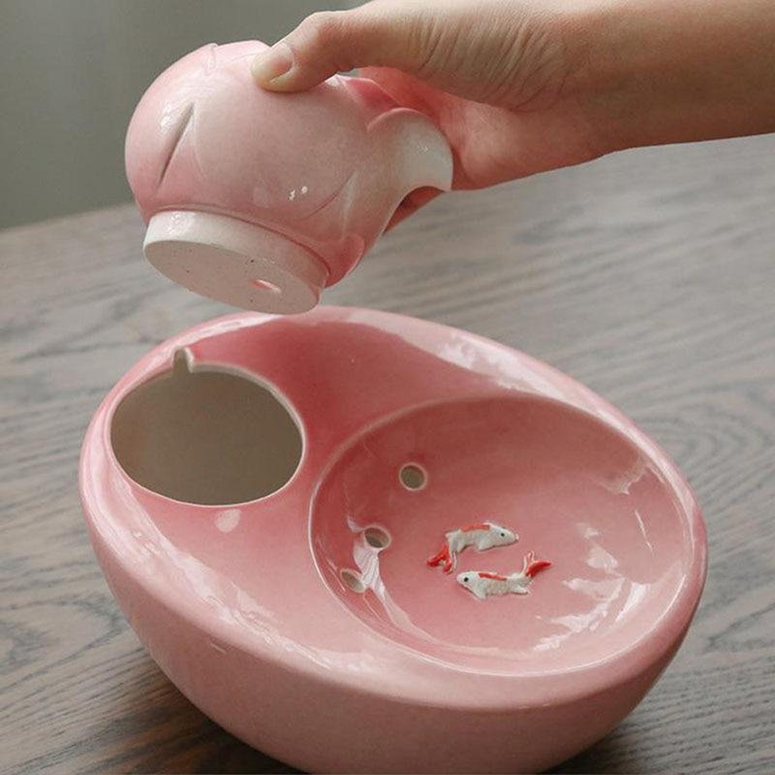 Ceramic Water Fountain Automatic Pet Drinking Fountain Etsy