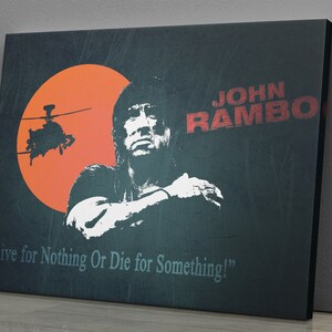 John Rambo Poster Quote Motivational Retro Canvas Wall Art - Etsy