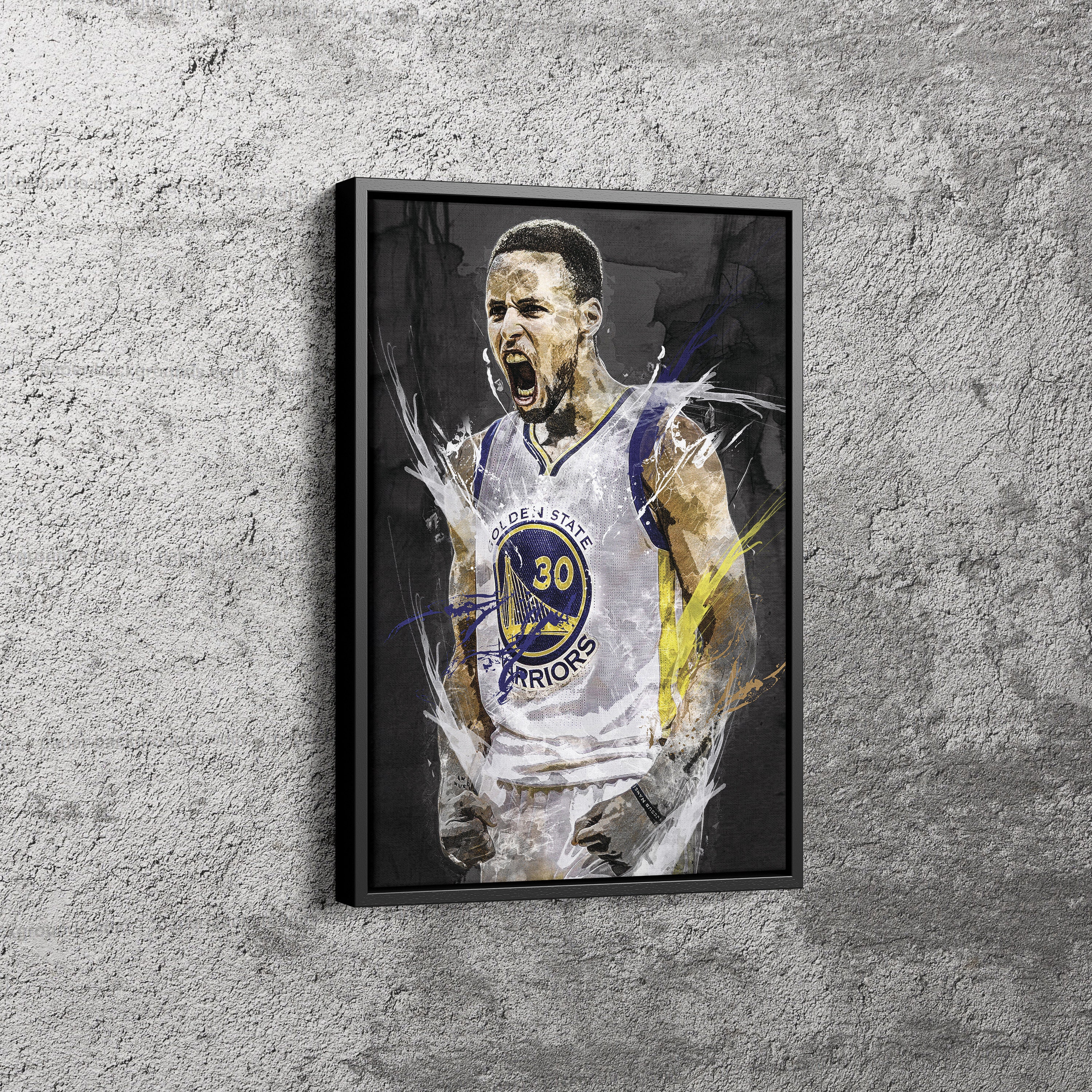 Golden State Warriors Full Back Steph Stephen Curry – GL Canvas Print Art