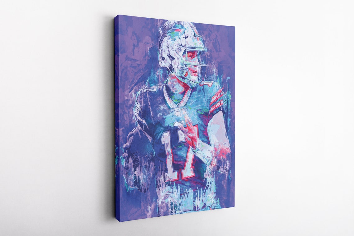 Josh Allen Art Poster Buffalo Bills Football Painting Canvas | Etsy