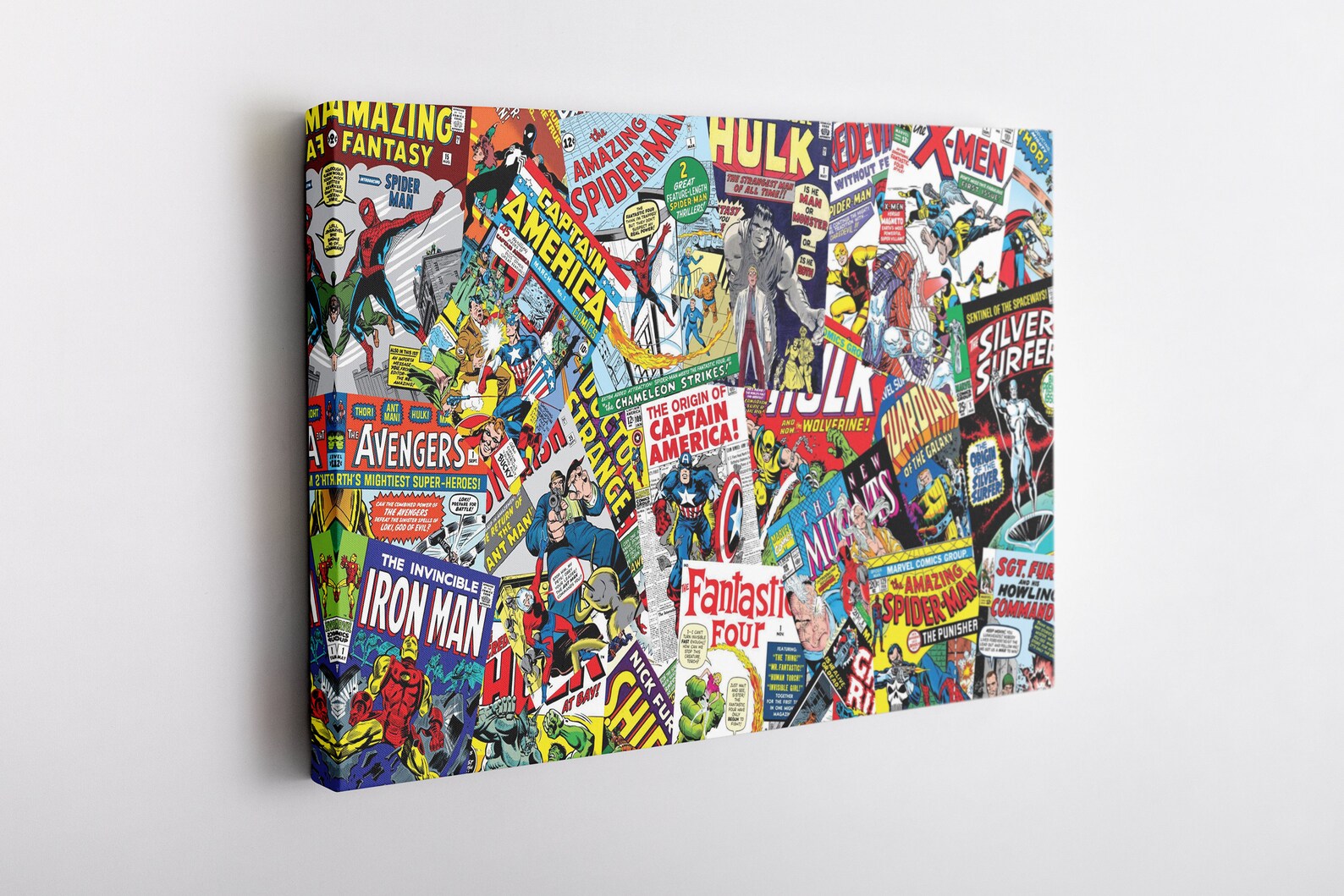 History of Comic Books Collage Canvas Wall Art Home Decor Etsy