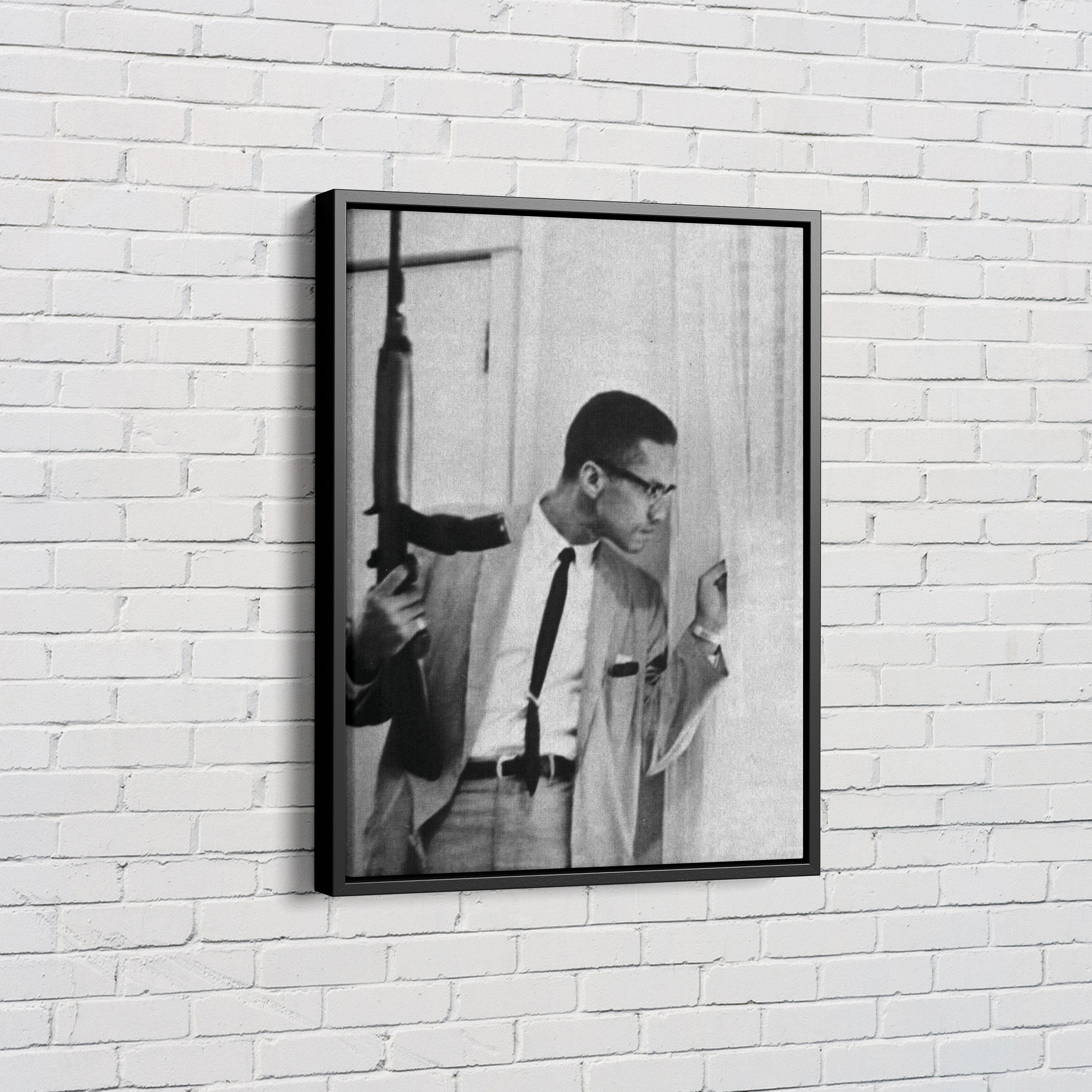 Malcolm X Looking Out the Window Holding Gun Wall Art Canvas | Etsy
