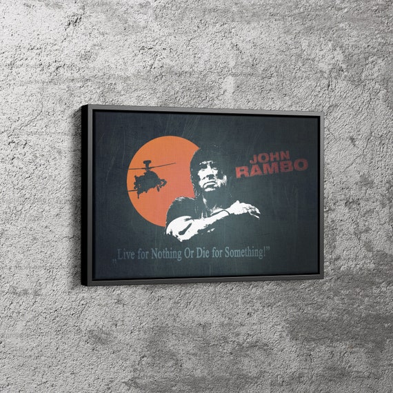 John Rambo Poster Quote Motivational Retro Canvas Wall Art Etsy Australia