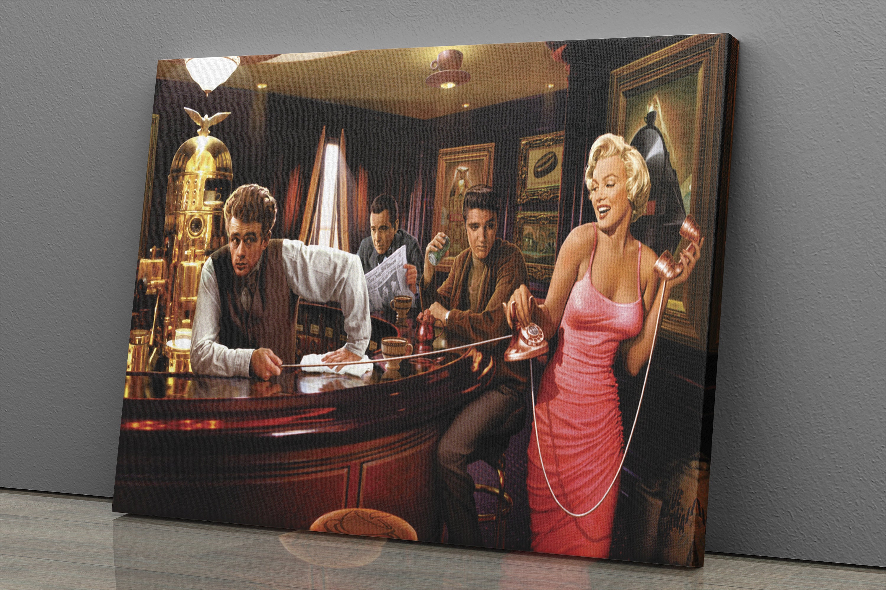 Marilyn Monroe James Dean Elvis Presley at Bar Poster Etsy
