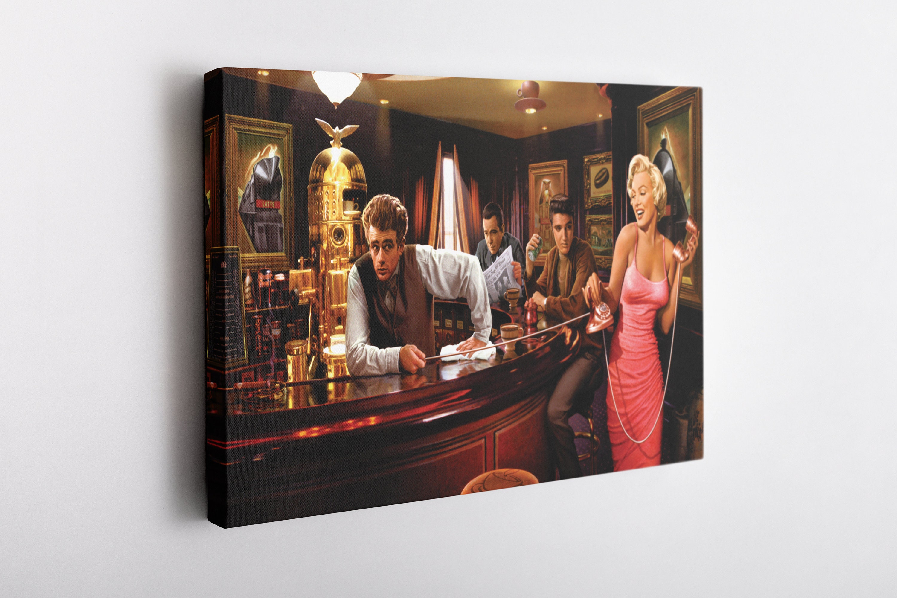 Marilyn Monroe James Dean Elvis Presley at Bar Poster Etsy