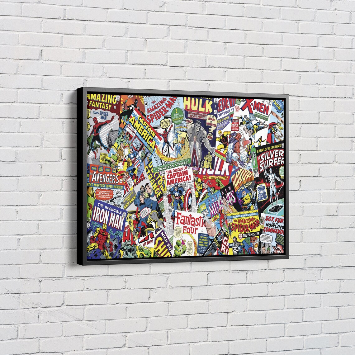 History of Comic Books Collage Canvas Wall Art Home Decor