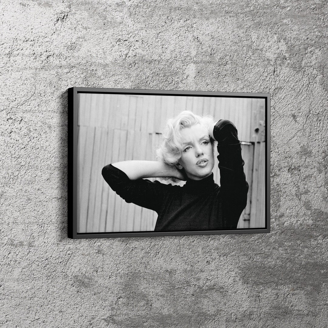 Marilyn Monroe Poster Black and White Canvas Wall Art Home - Etsy
