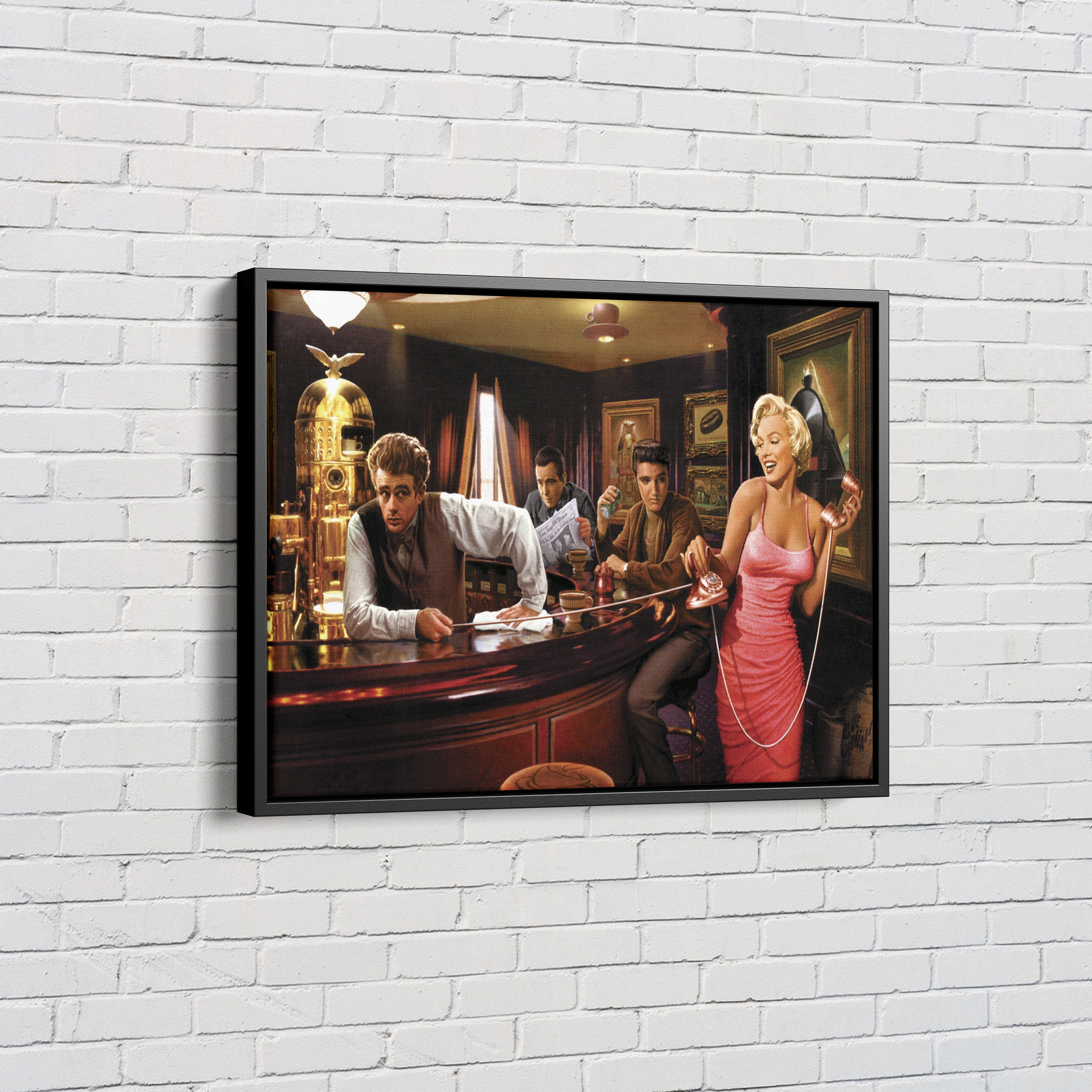 Marilyn Monroe James Dean Elvis Presley at Bar Poster Etsy