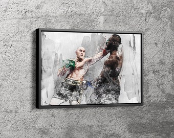 Tyson Fury v Deontay Wilder 2 Las Vegas Framed Canvas Print Signed Great Gift #2 