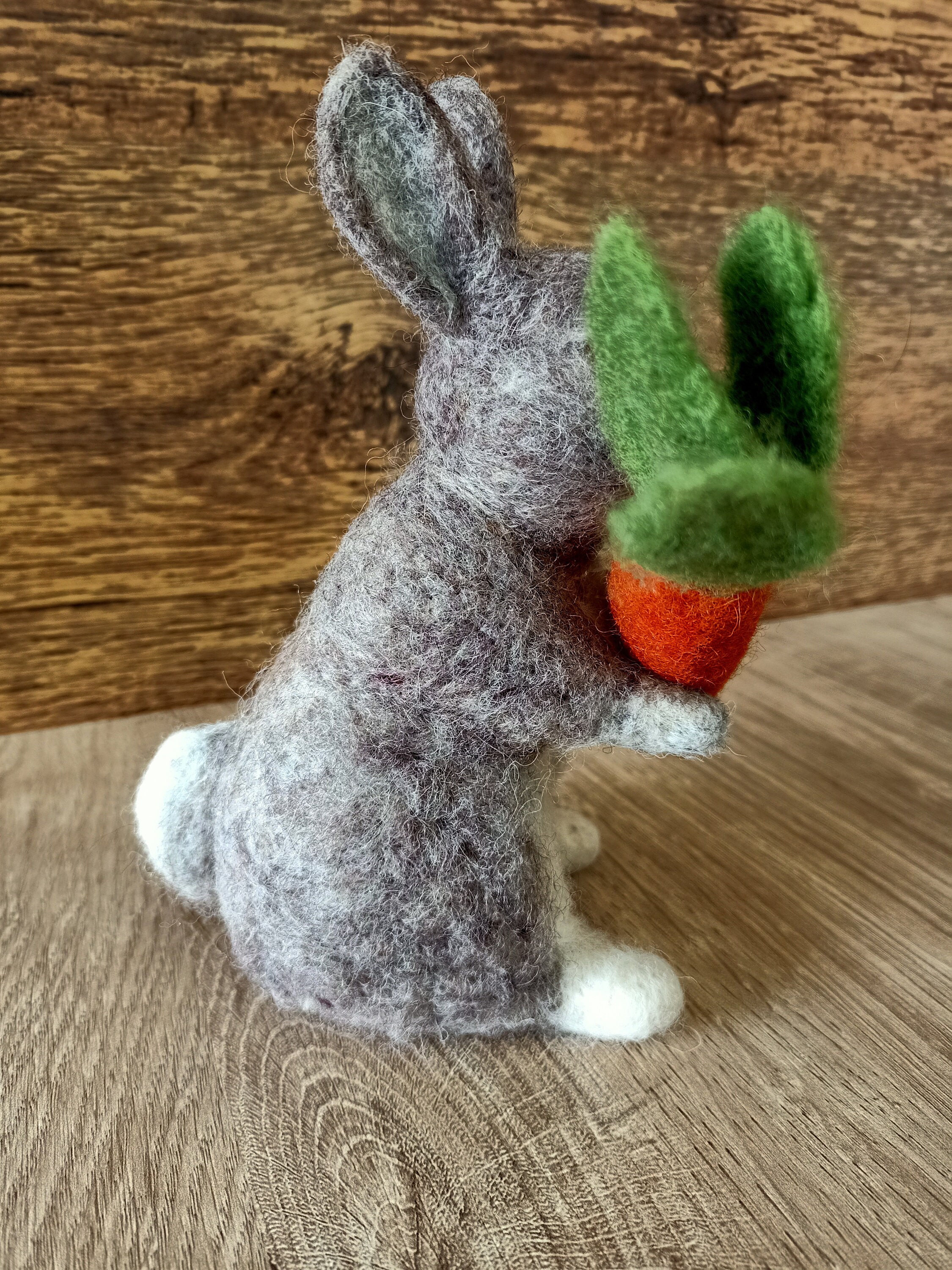 Needle Felted Easter Bunny With Carrot - Ready to Ship! Realistic ...