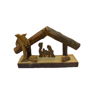 Natural Olive Branch Christmas Scene Nativity from Bethlehem