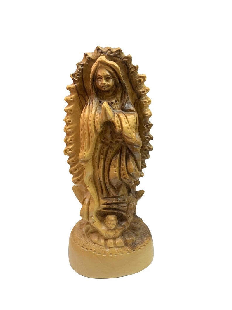Olive Wood Virgin Mary Our Lady of Guadalupe Statue - Etsy