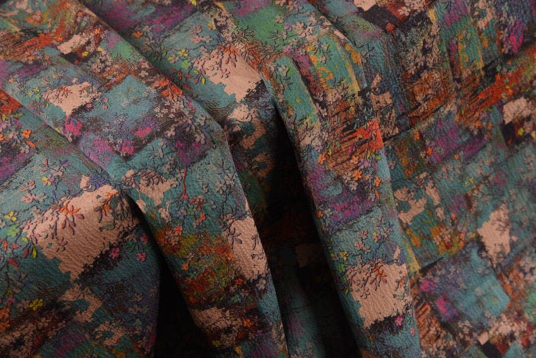 Abstract Art Mulberry Silk Fabric/soft Silk Satin/silk Fabric - Etsy