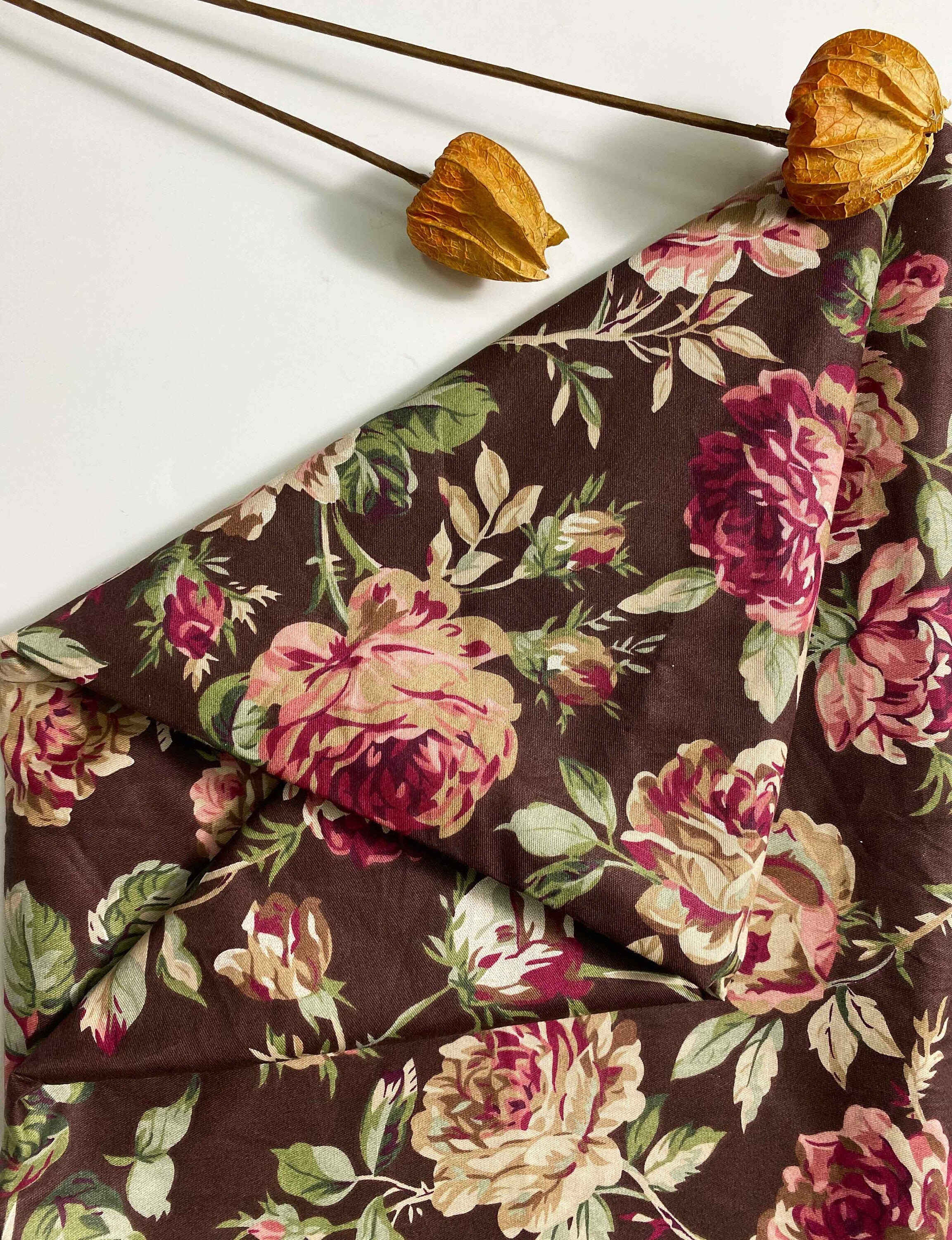 Rose Cotton Twill Fabric/upholstery Fabric by the Yard/brocade | Etsy