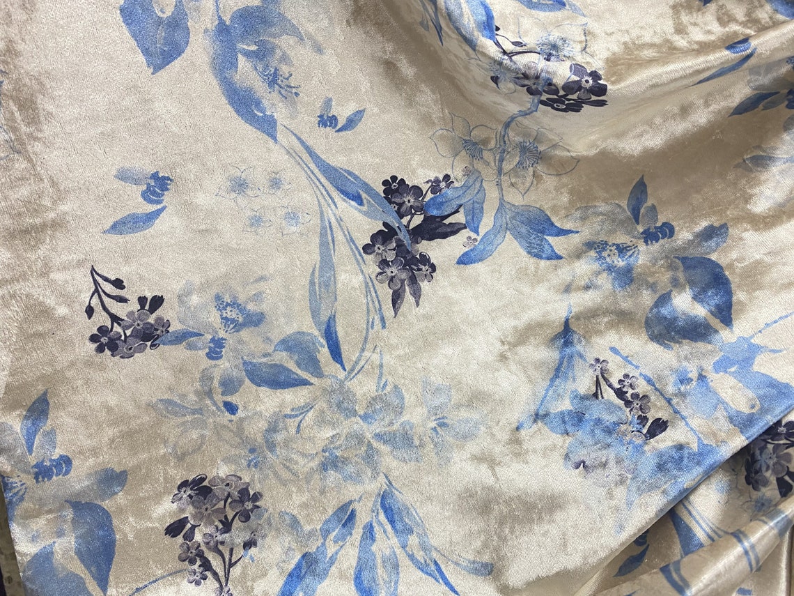 Floral Velvet Fabric Printed Velvet Fabric Velvet fabric by Etsy