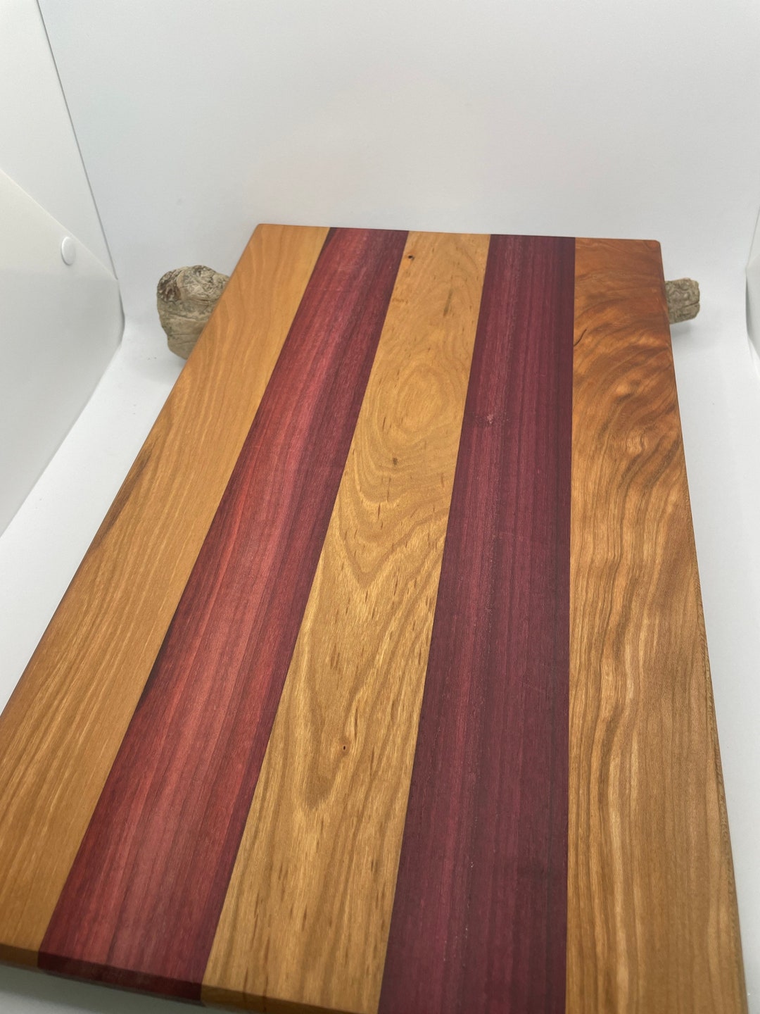Elegant Purple Heart Wood Cutting Board Handmade Charcuterie Board