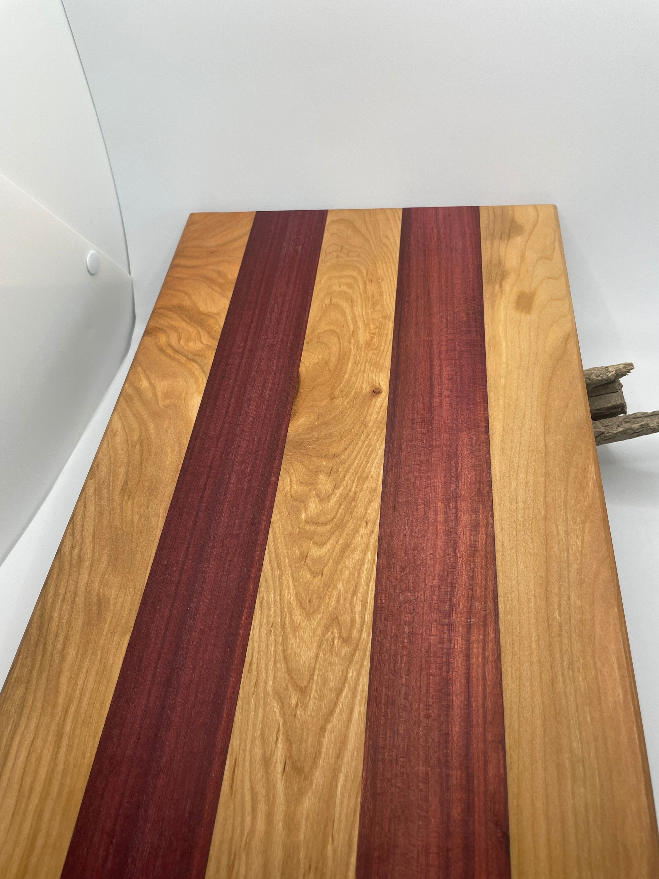 Elegant Purple Heart Wood Cutting Board Handmade Charcuterie Board