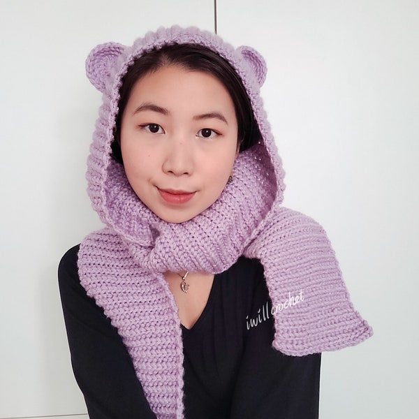 Ear-resistible Snood - Crochet Snood Pattern/Simple Crochet Pattern/Crochet Hooded Scarf/ PDF ONLY