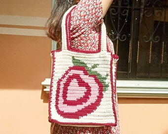 Love you berry Much Bag (Plain Version) Crochet Pattern - Crochet Cottagecore Strawberry Bag