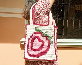 Crochet Cottagecore Strawberry Bag Pattern (PDF Download)