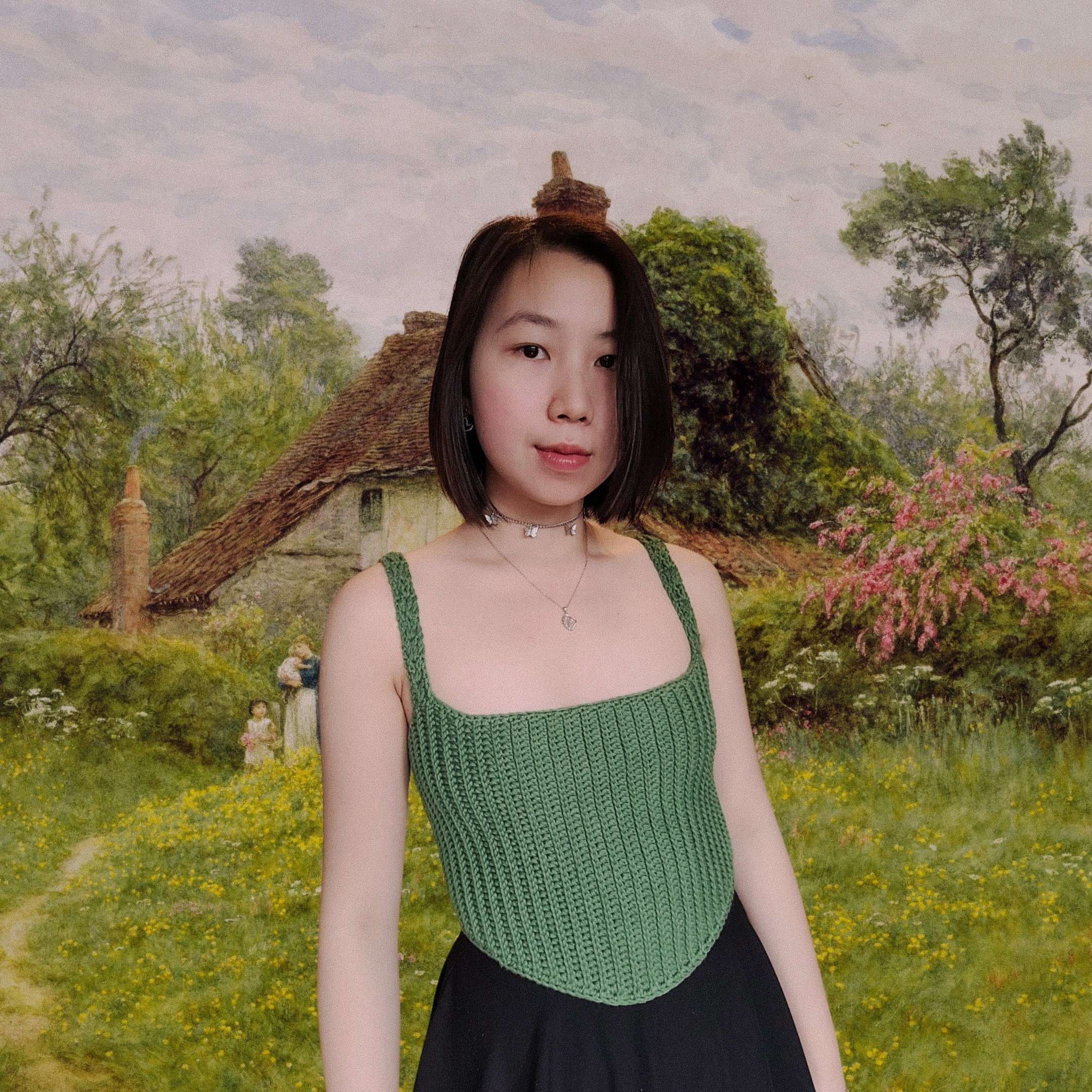 Circle motif crochet bustier レディース CROCHET COLOR SCHEME MOTIF BUSTIER