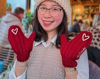 Simple Ribbed Mittens - CROCHET PATTERN/Winter Crochet/Crochet Mittens/Simple Pattern