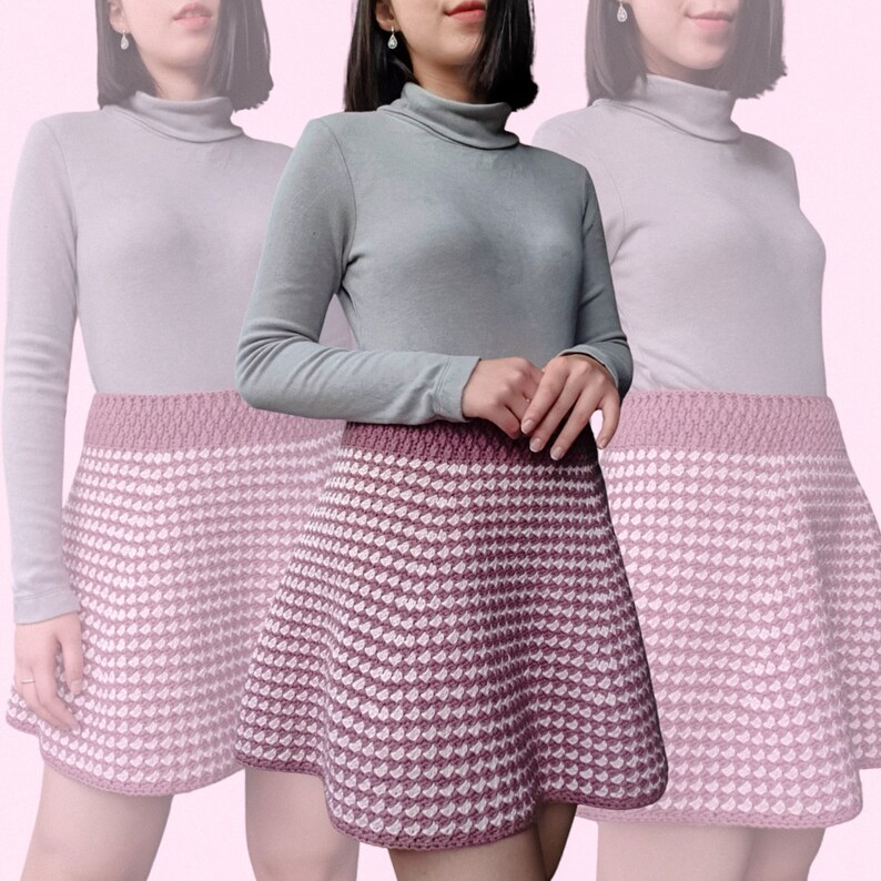 Stella Set - Retro Diamond Crochet Set Top + Rock Muster Bild 3