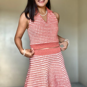 Stella Set - Retro Diamond Crochet Set Top + Rock Muster Bild 7