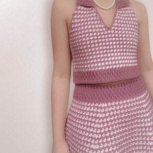 Stella Set - Retro Diamond Crochet Set Top + Rock Muster Bild 9