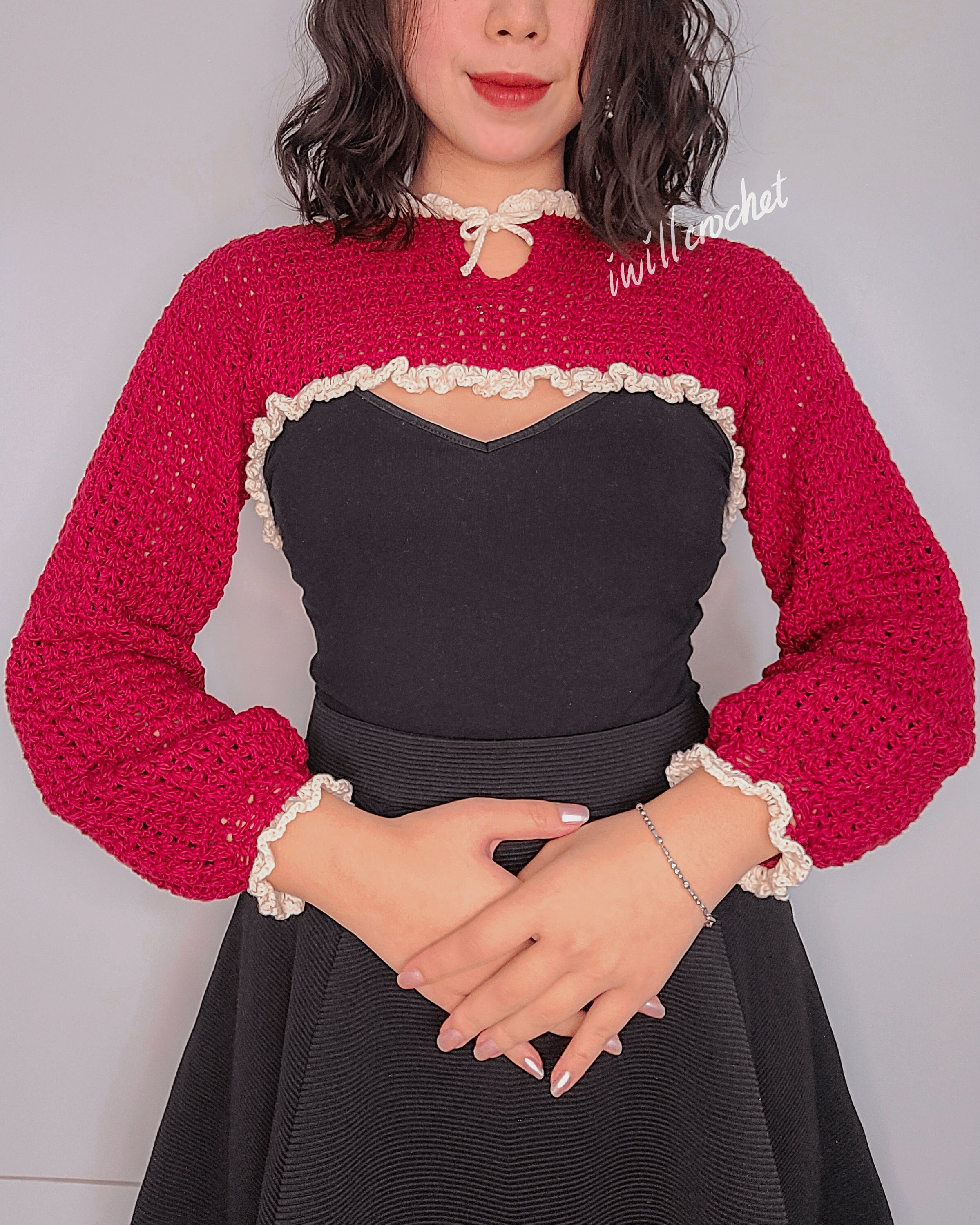 sachin and babi light blue dress Winter Shrug Crochet Kit main image 0