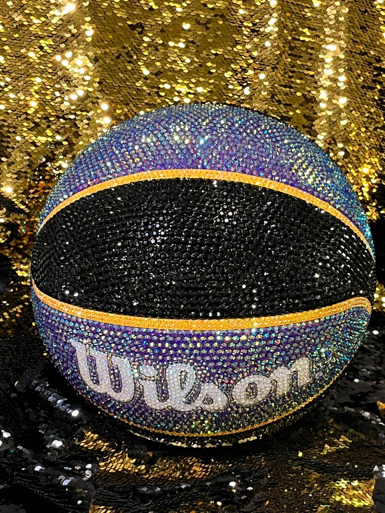 Rhinestone Basketball, Lakers Basketball, Rhinestone Lakers Basketball, NBA Basketball - Etsy