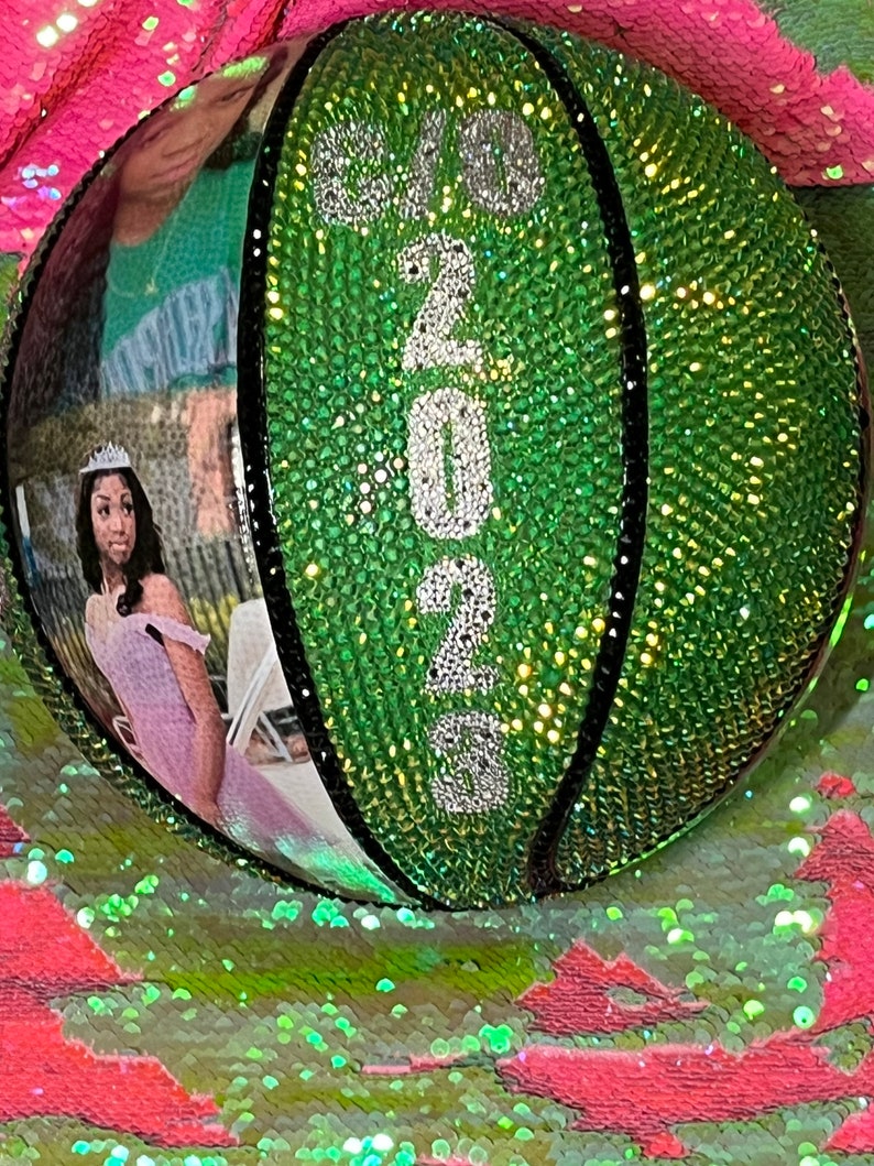 Personalized Picture and Rhinestone Basketball - Etsy