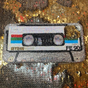 Cellphone case, rhinestone cellphone case, retro cellphone case.